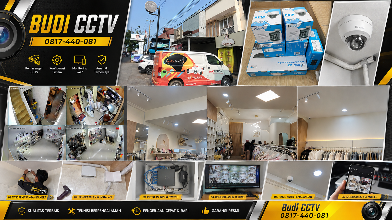 Instalasi CCTV HiLook di Pusat Perbelanjaan Fashion Tegal
