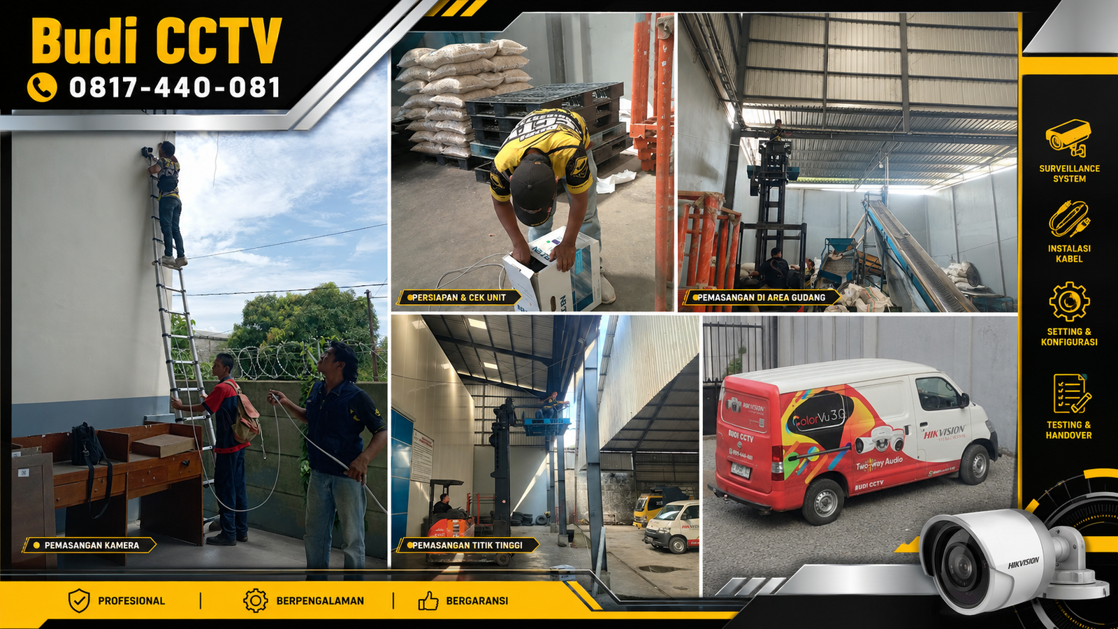 Instalasi CCTV Hikvision di Pabrik Tegal, Rapi hingga Uji Sistem