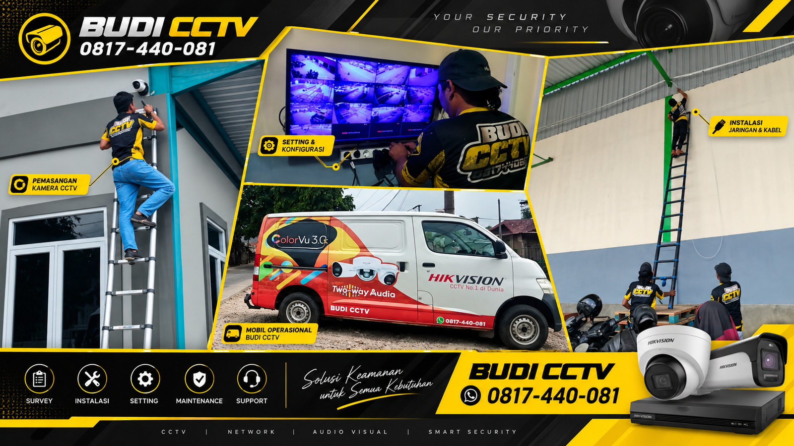Instalasi CCTV Hikvision di Pabrik Tegal untuk Pengawasan Produksi
