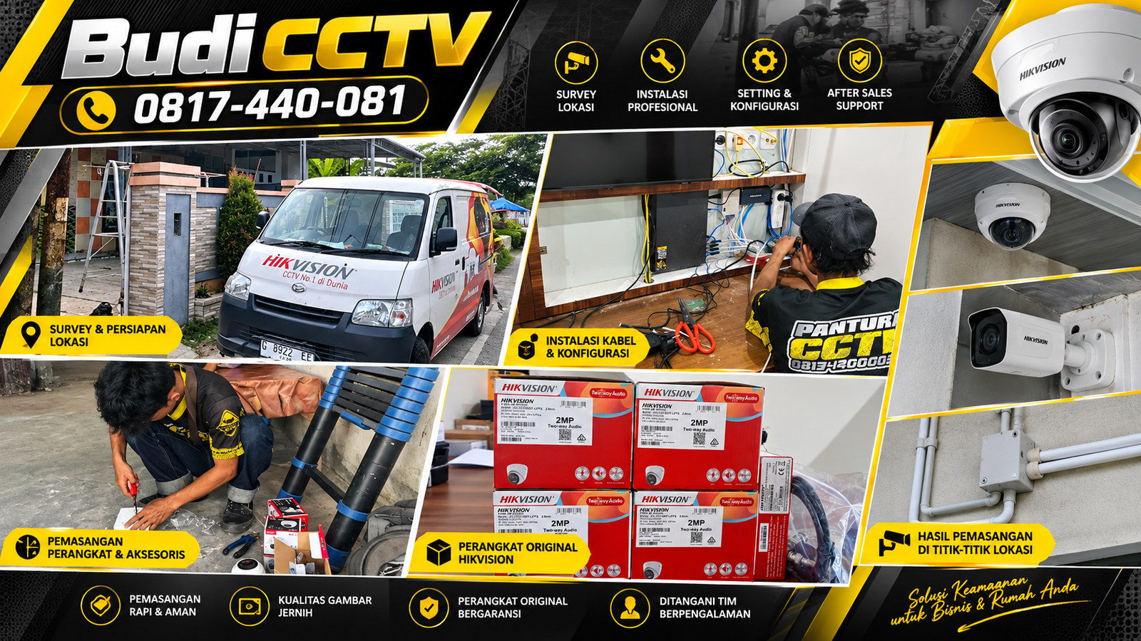 Instalasi CCTV Hikvision Two Way Audio di Rumah Tegal, Kualitas Produk Teruji