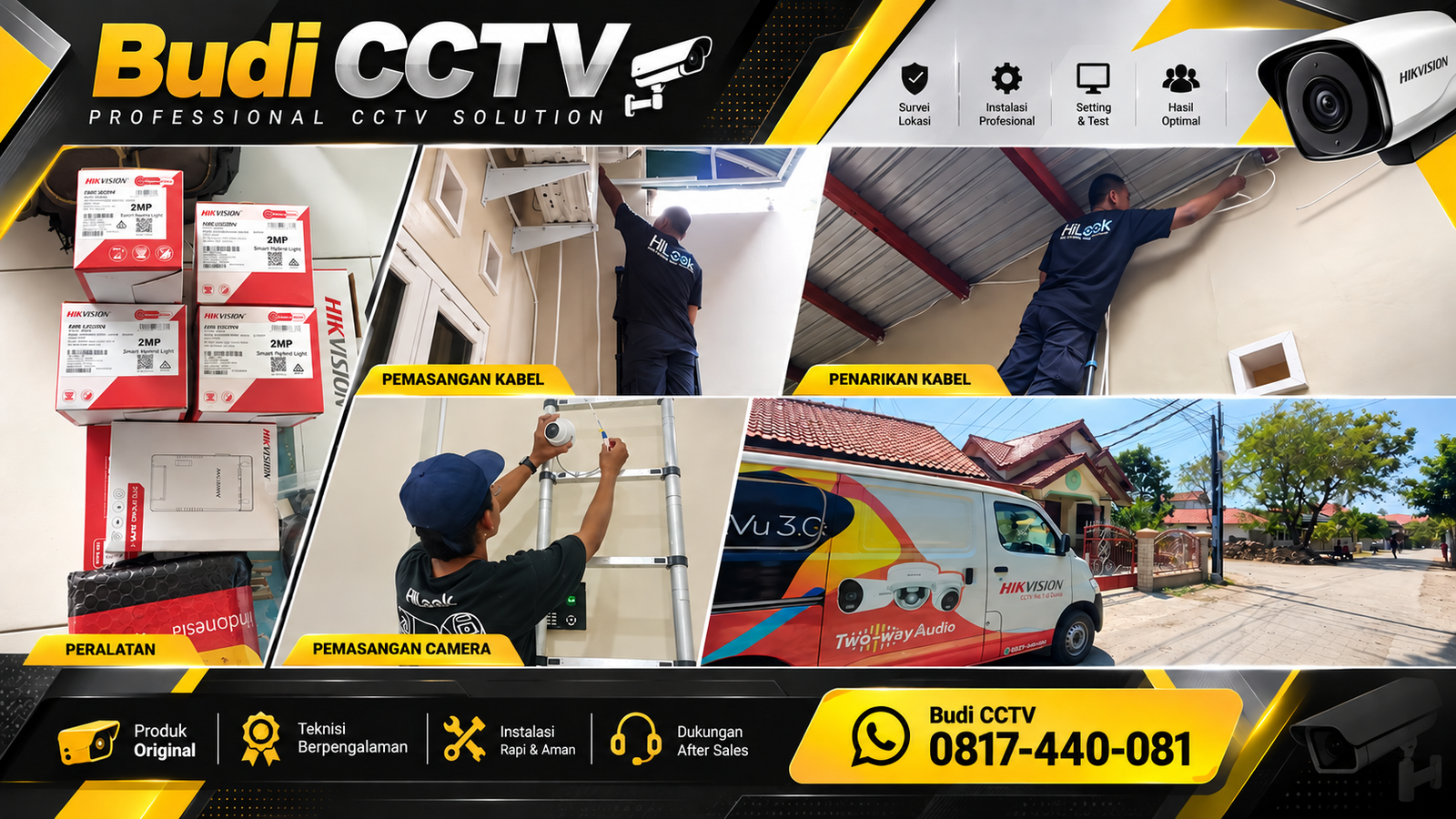 Pemasangan CCTV Hikvision untuk Rumah Tinggal di Tegal, Terjamin Garansi Resmi