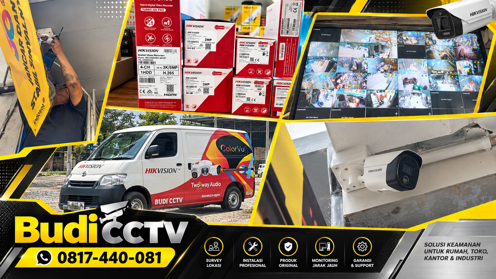 Instalasi CCTV Hikvision di Gudang di Tegal dengan Pendampingan Penggunaan Sistem