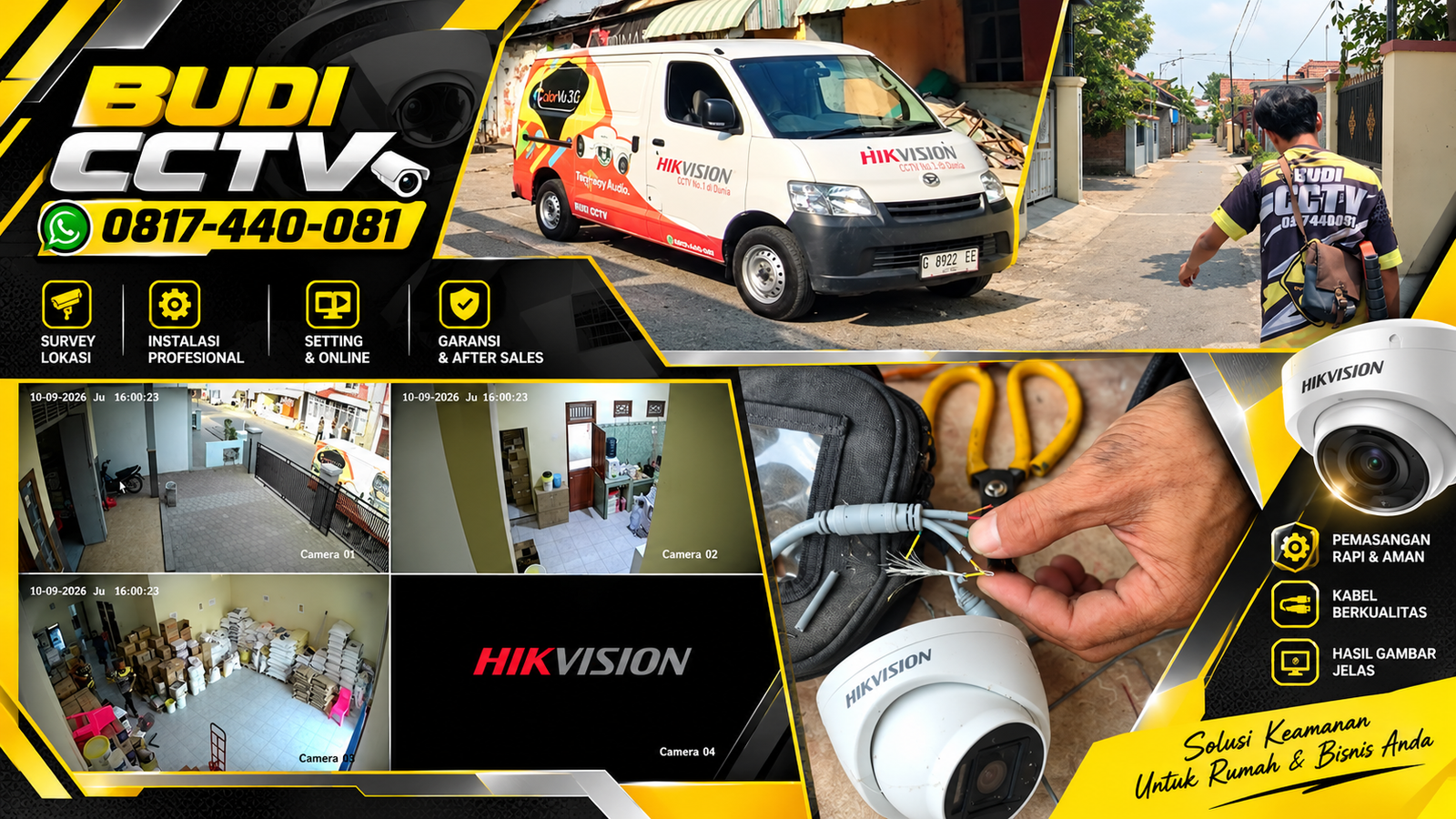 Instalasi CCTV Hikvision Tegal untuk Gudang dengan Rekaman Tersimpan Aman