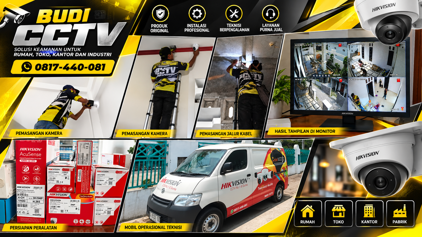 Instalasi CCTV Hikvision untuk Rumah di Tegal oleh Dealer Budi CCTV