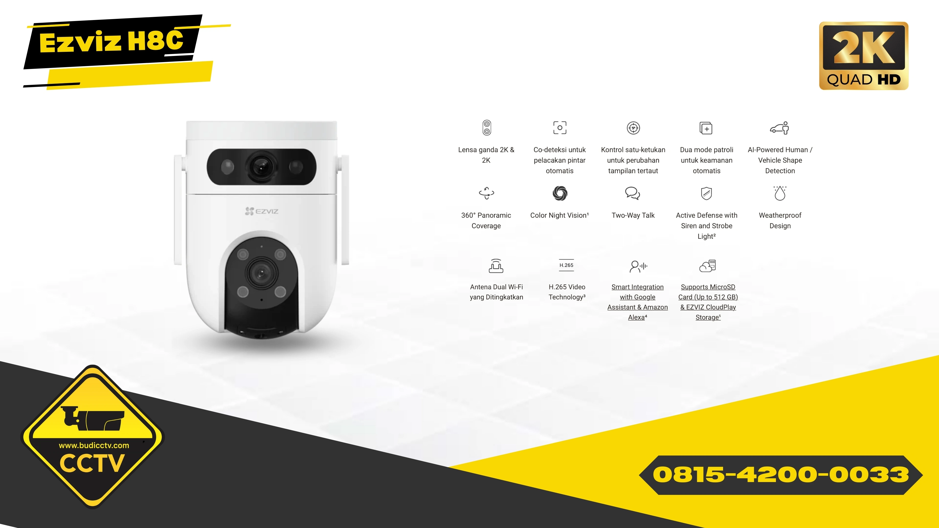 EZVIZ H9c 2K Dual-Lens: CCTV WiFi Murah di Tegal untuk Perlindungan Maksimal