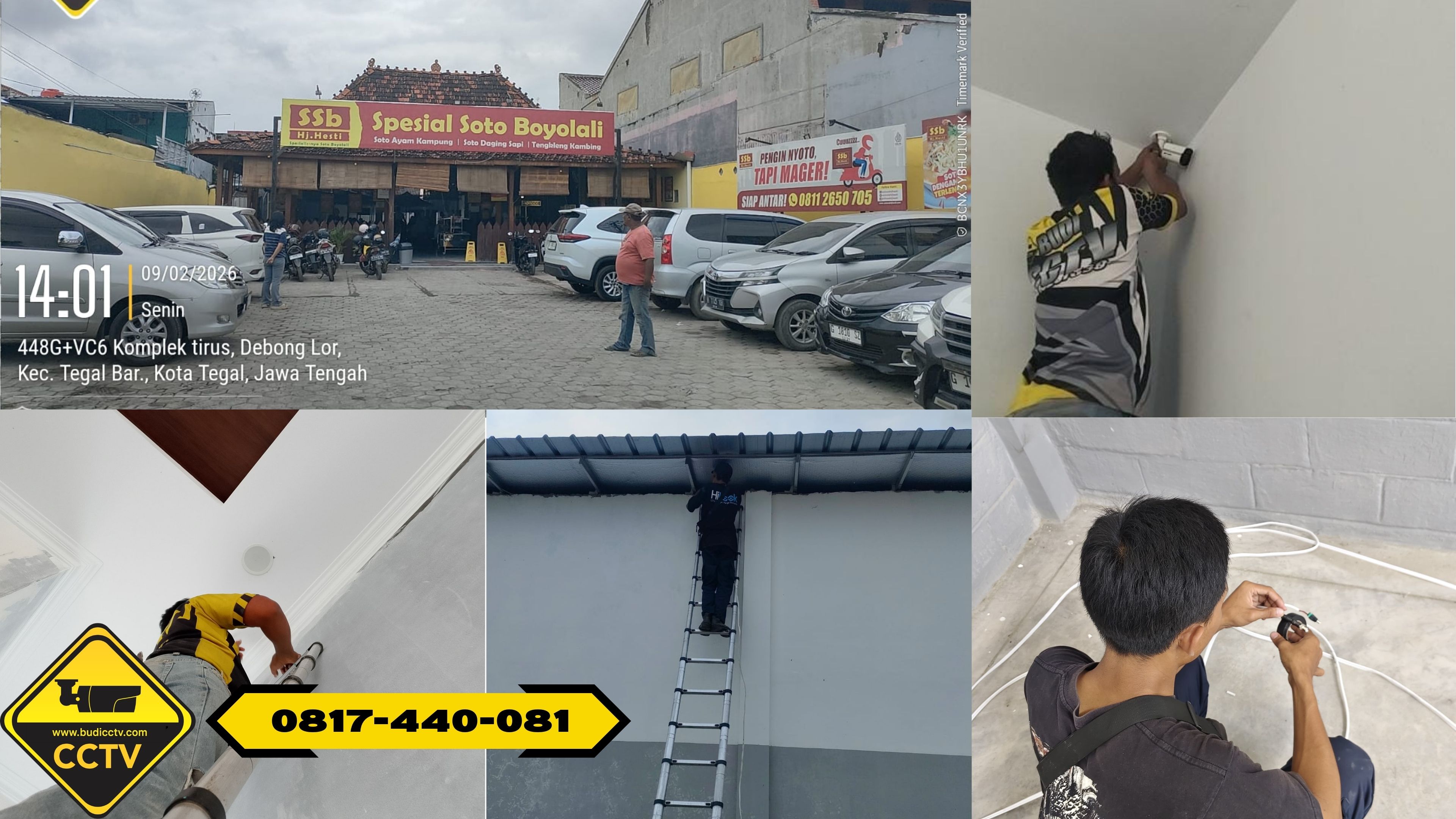 Pemasangan CCTV Hikvision 16 Channel Smart Hybrid Light 5MP di Area Resto SSB Tegal