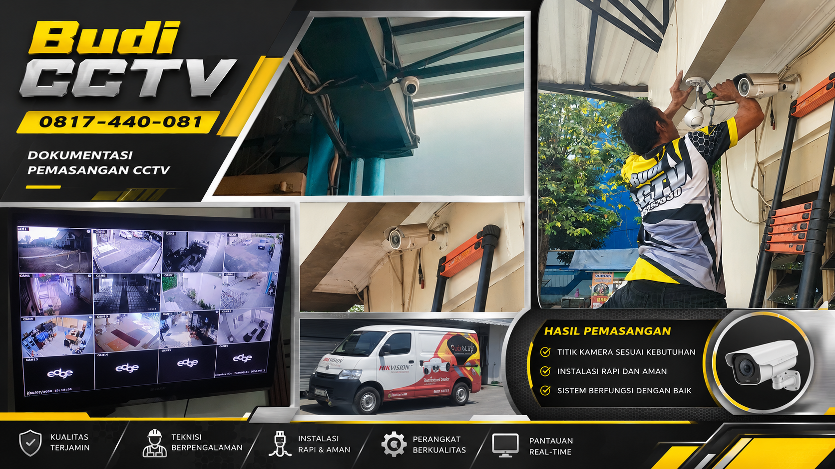 Budi CCTV Pasang Sistem Keamanan Hikvision Smart Hybrid Light ColorVu di Gereja Mahanaim Tegal